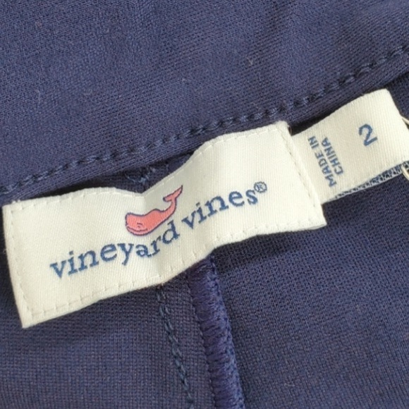 Vineyard Vines Pants Womens 2 (26x26.5) Navy Blue Pull On Skinny Stretchy Ankle - Picture 3 of 12